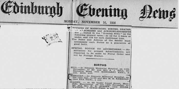 Farouk Birth-Edinb News-