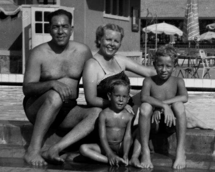 Mum-Dad-Basil-Sam Pool 1956
