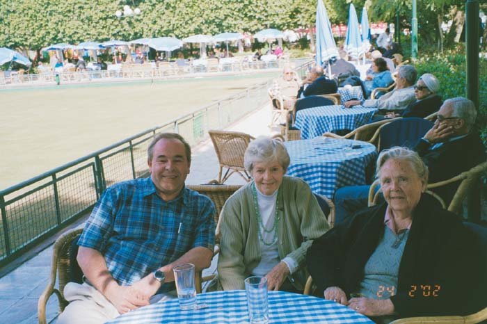 Mum, Sam at club, 2002